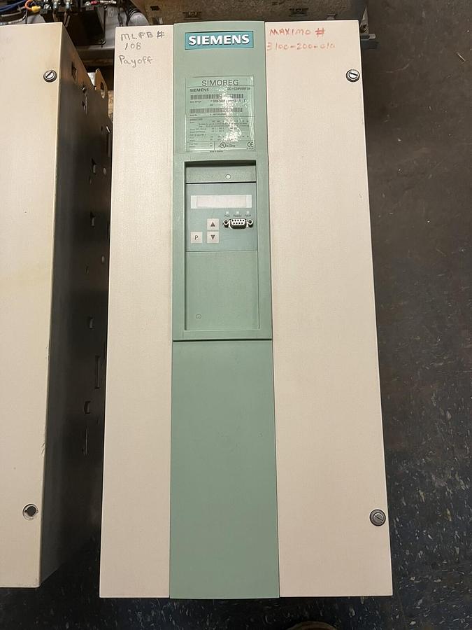 Used SIEMENS,6RA7085-6FV62-0-Z,SIMOREG DC CONVERTER OUTPUT 500VDC 430A