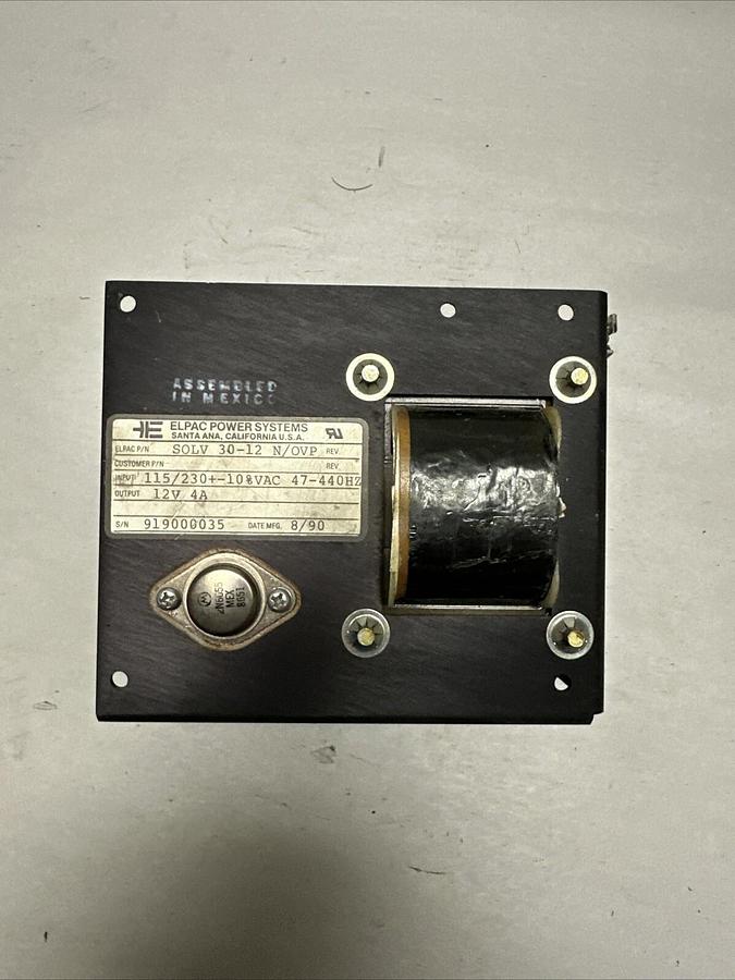 Used Elpac Power Systems,SOLV 30-12 N/OVP,Power Supply