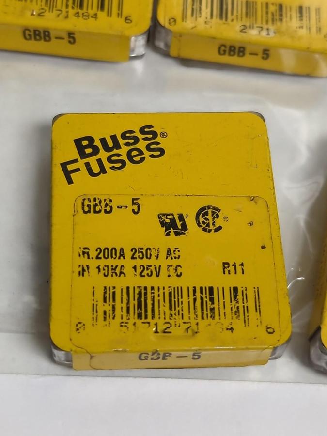 COOPER BUSSMANN,GBB-5,FAST ACTING 5 AMP FUSE LOT OF 35 NOS
