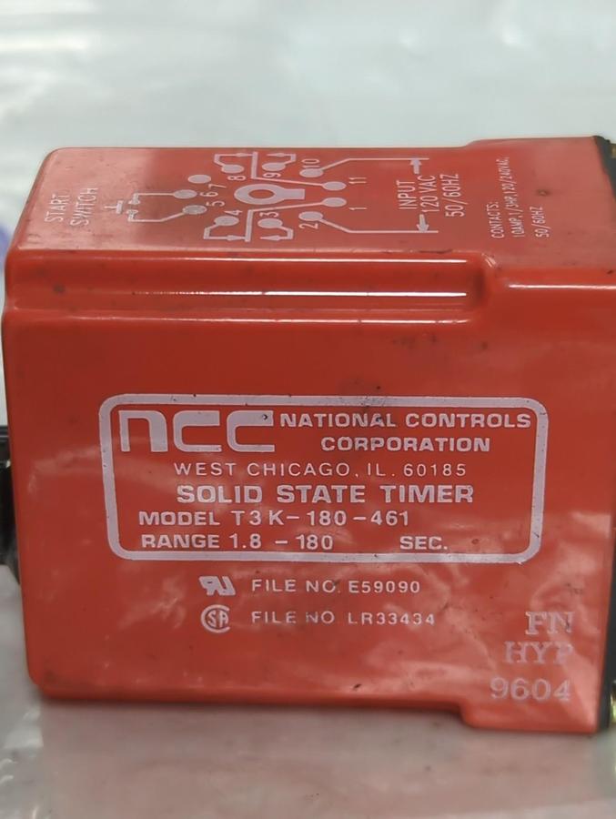 Used NATIONAL CONTROLS,T3K-180-461,SOLID STATE TIMER 1.8-180 SEC LOT OF 2 PRE-OWNED
