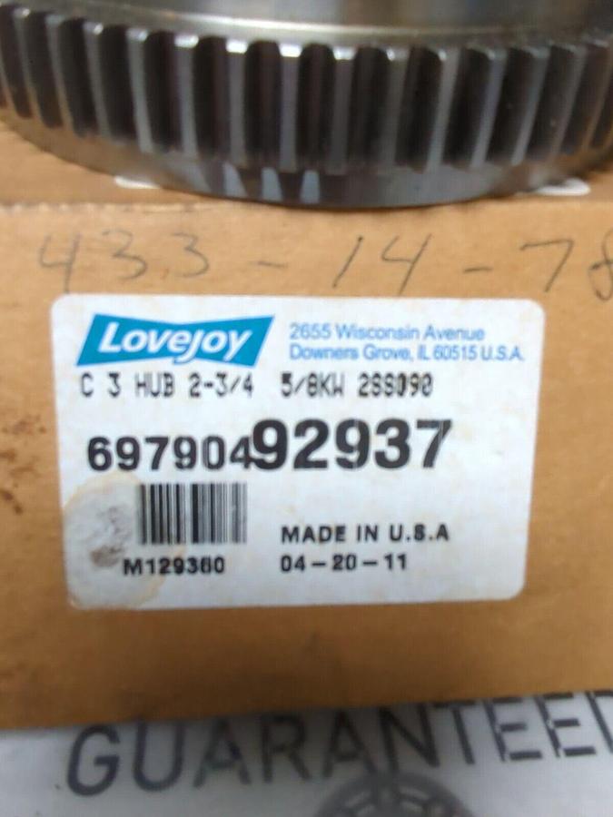 LOVEJOY,697904 92937,C 3 HUB 2-3/4 INCH X 5/8 INCH KW NOS