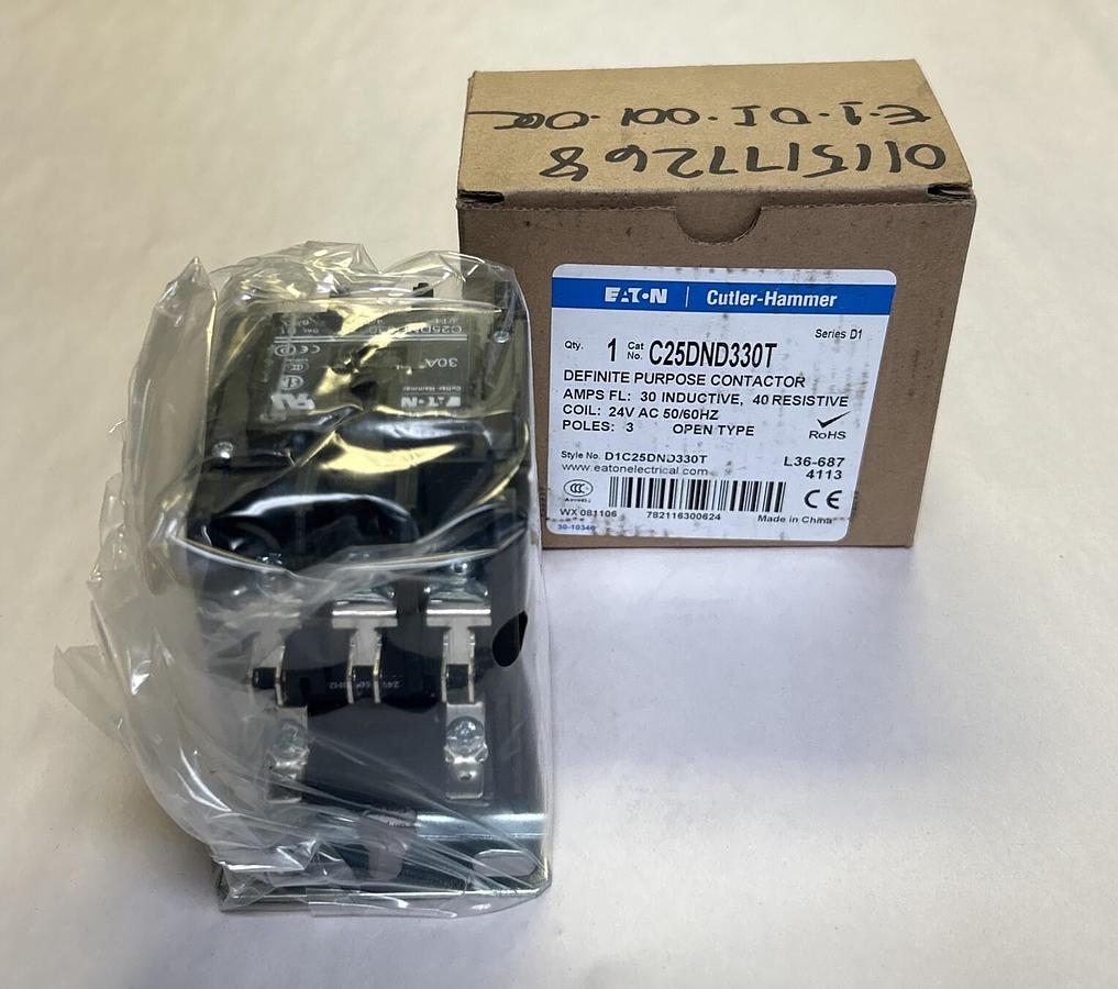 Used EATON CUTLER-HAMMER,C25DND330T,DEFINITE PURPOSE CONTACTOR NEW