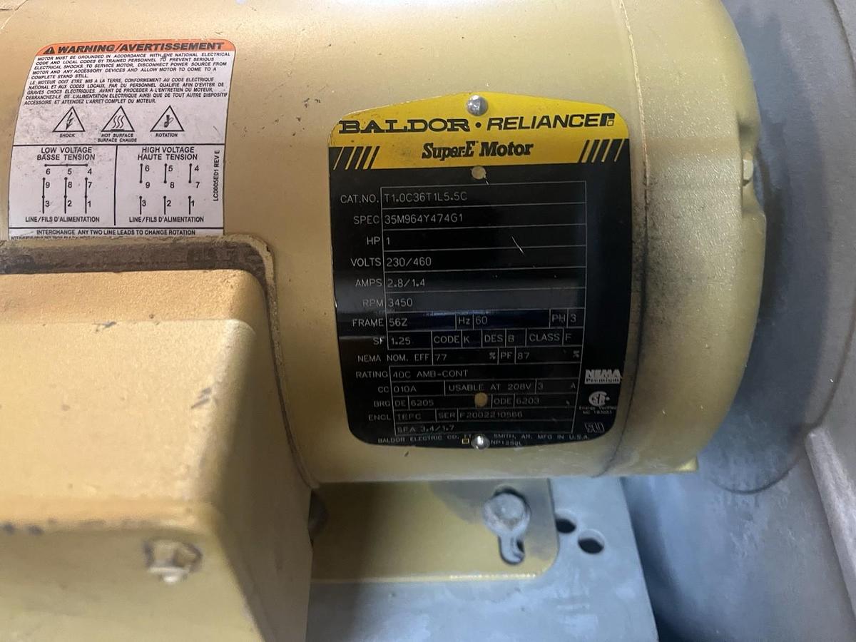 Used NORTH AMERICAN,2316-14/2-T10,TURBO BLOWER 90 CFM 1HP 230/460V 3450RPM 3PH