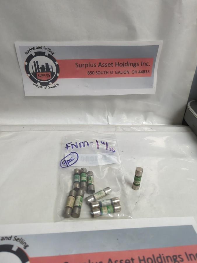 Used COOPER BUSSMANN,FNM-1-4/10,FUSETRON 1-4/10 AMP FUSE LOT OF 9 PRE-OWNED