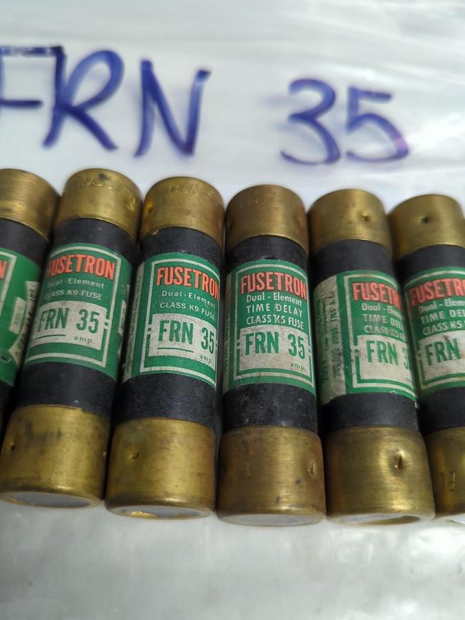 Used COOPER BUSSMANN,FRN-35,FUSETRON 35 AMP FUSE LOT OF 9 PRE-OWNED