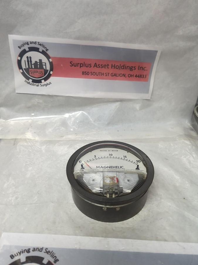 MAGNEHELIC,2020C,WATER GAUGE 0-20 MISSING BOX NOS