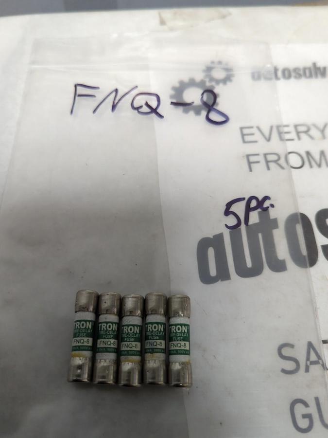 COOPER BUSSMANN,FNQ-8,TRON 8 AMP FUSE LOT OF 5 NOS