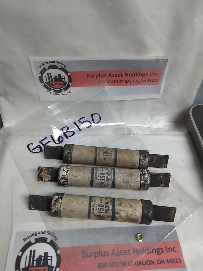 Used GE,GF6B150,FUSE 150 AMP LOT OF 3 PRE-OWNED