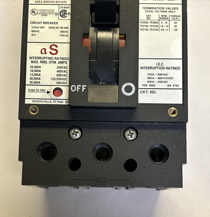 ABB,ESB63070L,CIRCUIT BREAKER 70A 600V 3P NOS