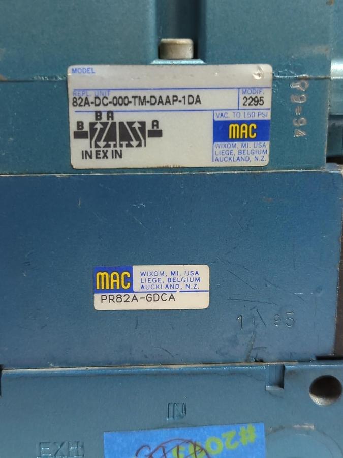 Used MAC VALVES,PR82A-GDCA/82A-DC-000-TM-DAAP-1DA,SOLENOID VALVE ASSEMBLY PRE-OWNED