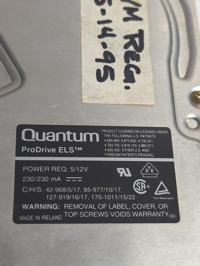 Used QUANTUM,PI12A011,INTERNAL POWER HARD DRIVE REV 08-H PRE-OWNED