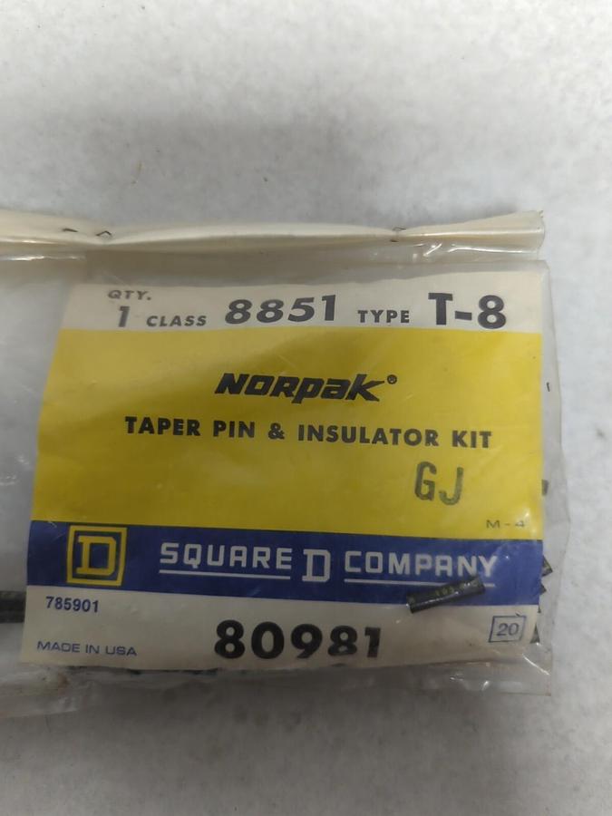 SQUARE D,80981,TAPER PIN & INSULATOR KIT CLASS 8851 TYPE T-8 NOS