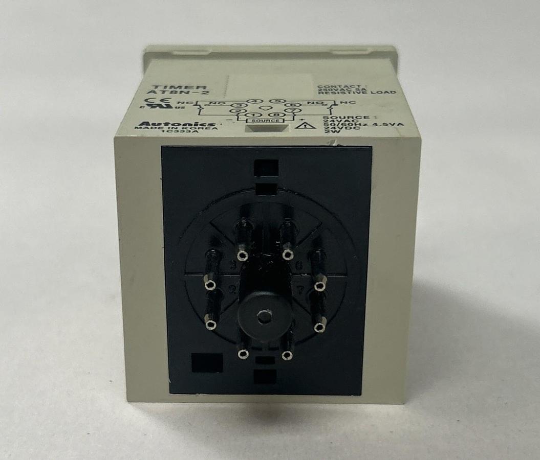 Used AUTONICS,AT8N-2,TIMER 0-5 MINUTES 5A 250V