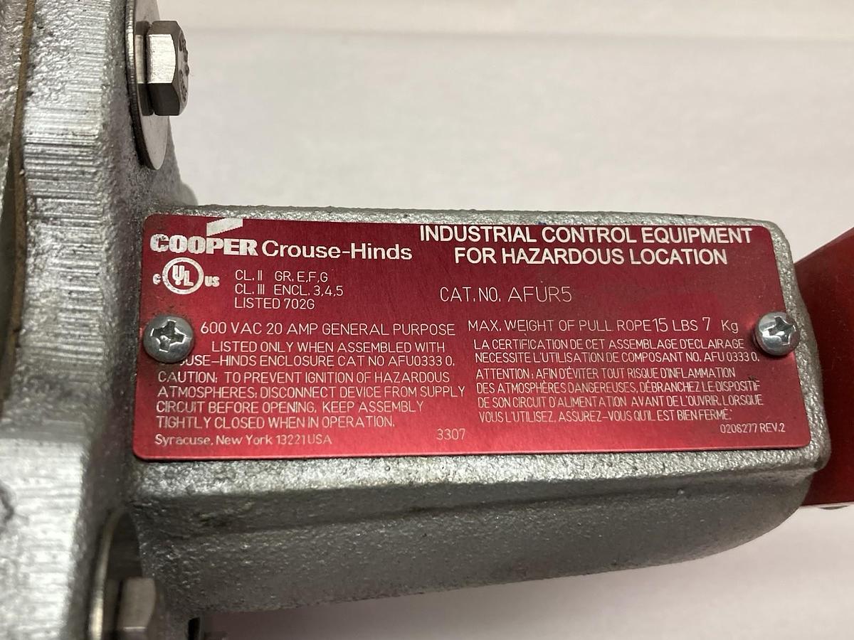 Used Appleton,AFUR5,Full Cord Switch 600Vac 20A