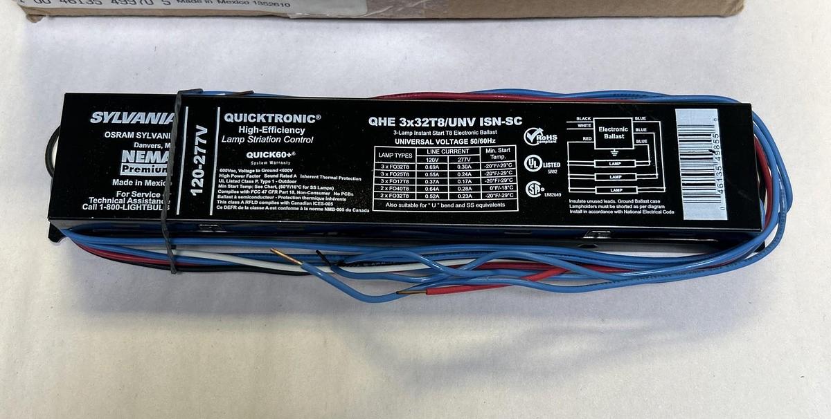 SYLVANIA,49970-4,3-LAMP INSTANT START BALLAST LOY OF 10 NOS