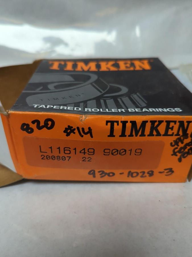 TIMKEN,L116149-90019,COMPLETE ROLLER BEARING SET NOS