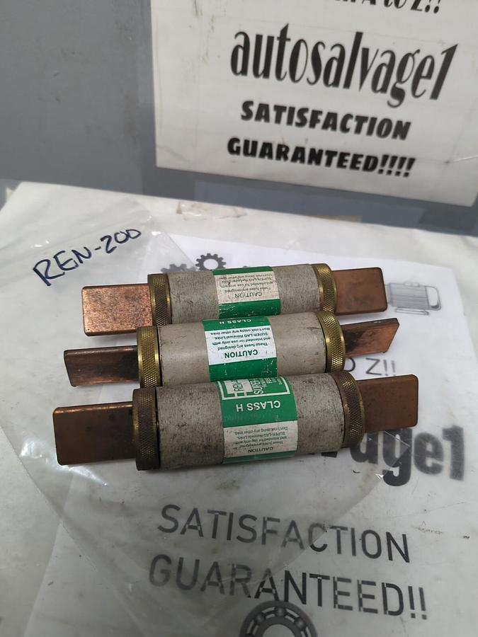 COOPER BUSSMANN,REN-200,RENEWABLE 200 AMP FUSES LOT OF 3 NOS