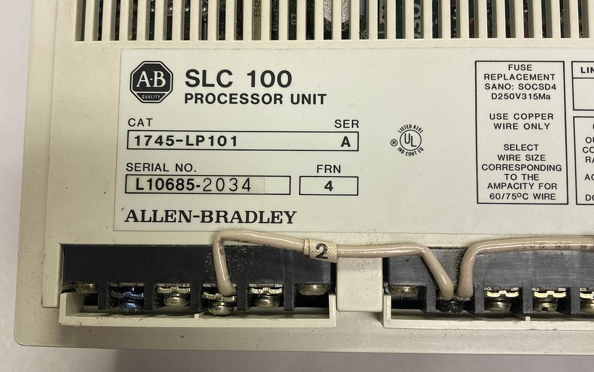 Used ALLEN BRADLEY,1745-LP101,SER A PROGRAMMABLE CONTROLLER PROCESSOR UNIT
