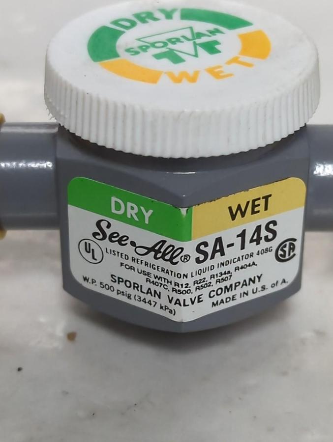 SPORLAN,SA-14S,MOISTURE & LIQUID INDICATOR 1/2 INCH ODF NOS