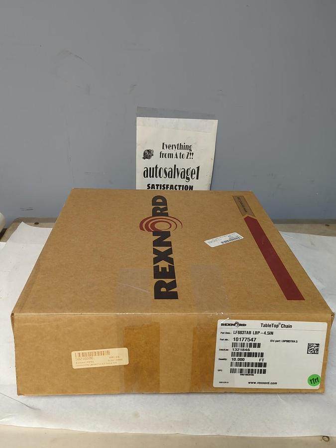 REXNORD,10177547  LF883TAB LBP-4.5IN,TABLE TOP CHAIN 10FT NOS