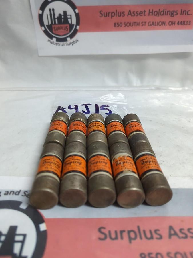 Used GOULD SHAWMUT,A4J15,AMP-TRAP 15 AMP FUSE LOT OF 10 PRE-OWNED