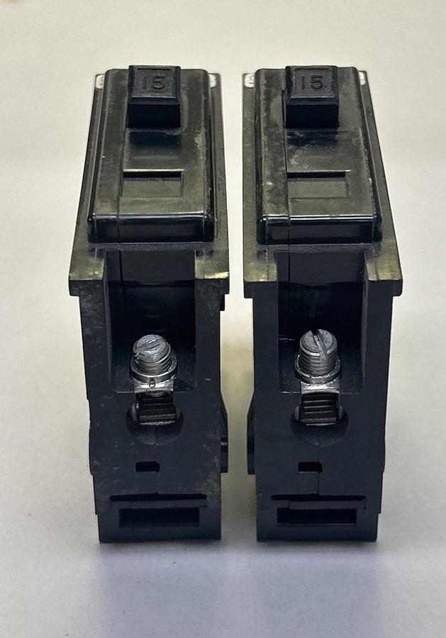 Used WESTINGHOUSE,BA115,CIRCUIT BREAKER 15A 120/240V 1P LOT OF 2