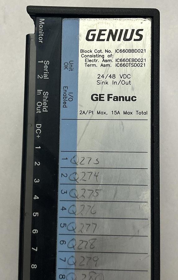 Used GE FANUC,IC660BBD021,GENIUS BLOCK SINK I/O MODULE