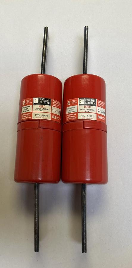 ENGLISH ELECTRIC,C125HR,FUSE 125A 600V LOT OF 2 NOS