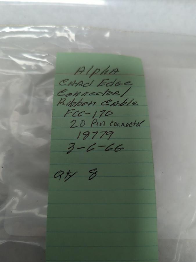 ALPHA,FCC-170,CARD EDGE CONNECTOR 20-PIN LOT OF 8 NOS