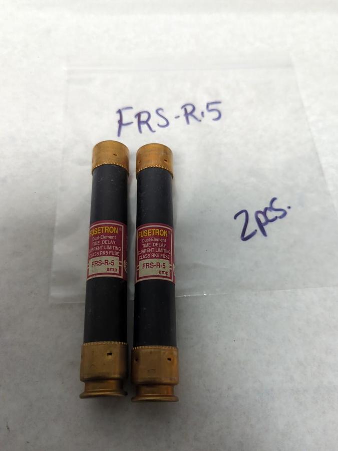Used COOPER BUSSMANN,FRS-R-5,FUSETRON 5 AMP FUSE LOT OF 2 PRE-OWNED