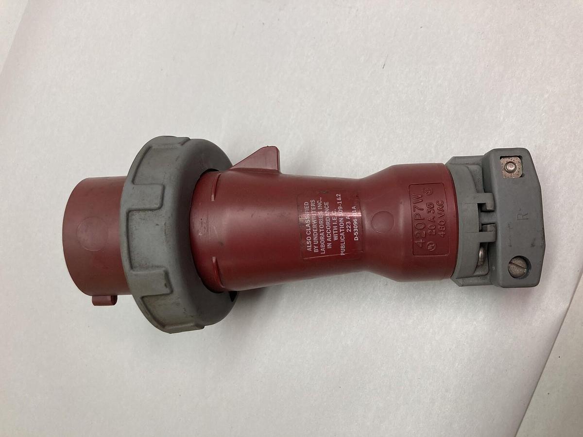 Used Hubbell,420P7W,Pin and Sleeve 20A 480Vac