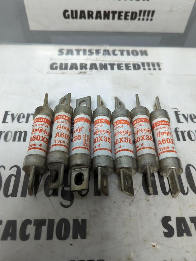 GOULD SHAWMUT,A60X35,FUSE 35 AMP 600 VAC LOT OF 7 NOS