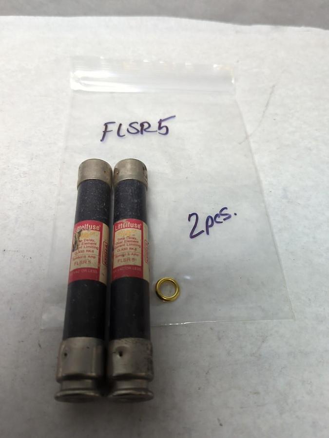 Used LITTELFUSE,FLSR5,SLO-BLO 5 AMP FUSE LOT OF 2 PRE-OWNED