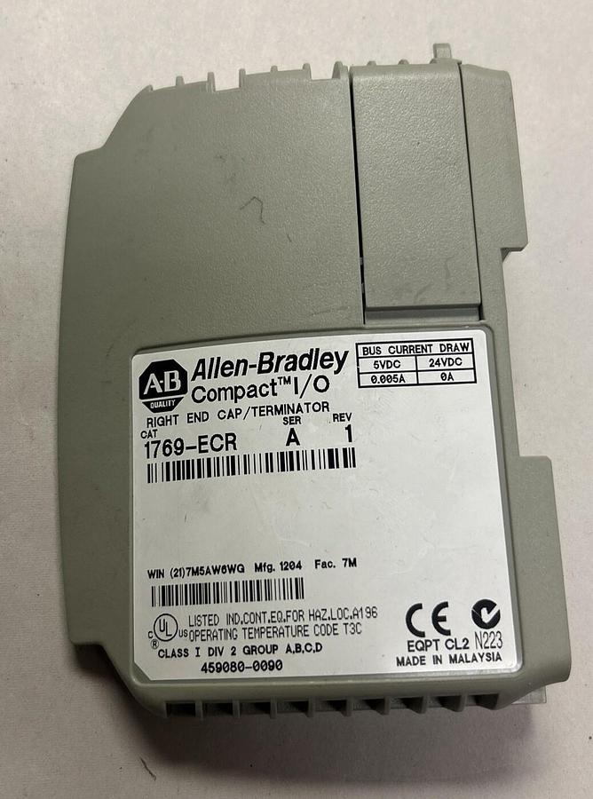 Used ALLEN BRADLEY,1769-ECR,RIGHT END CAP / TERMINATOR