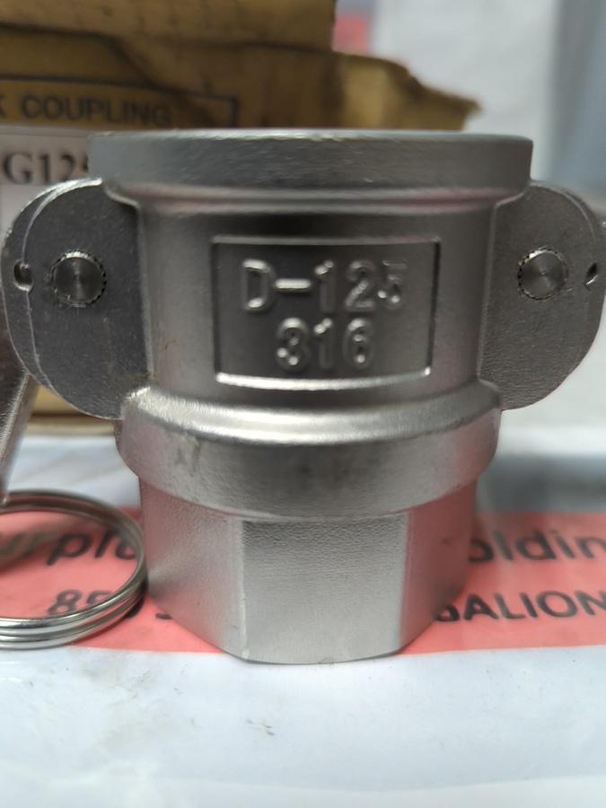 DIXON,G125-D-SS,STAINLESS STEEL CAM&GROOVE COUPLER 1-1/4 INCH LOT OF 5 NOS