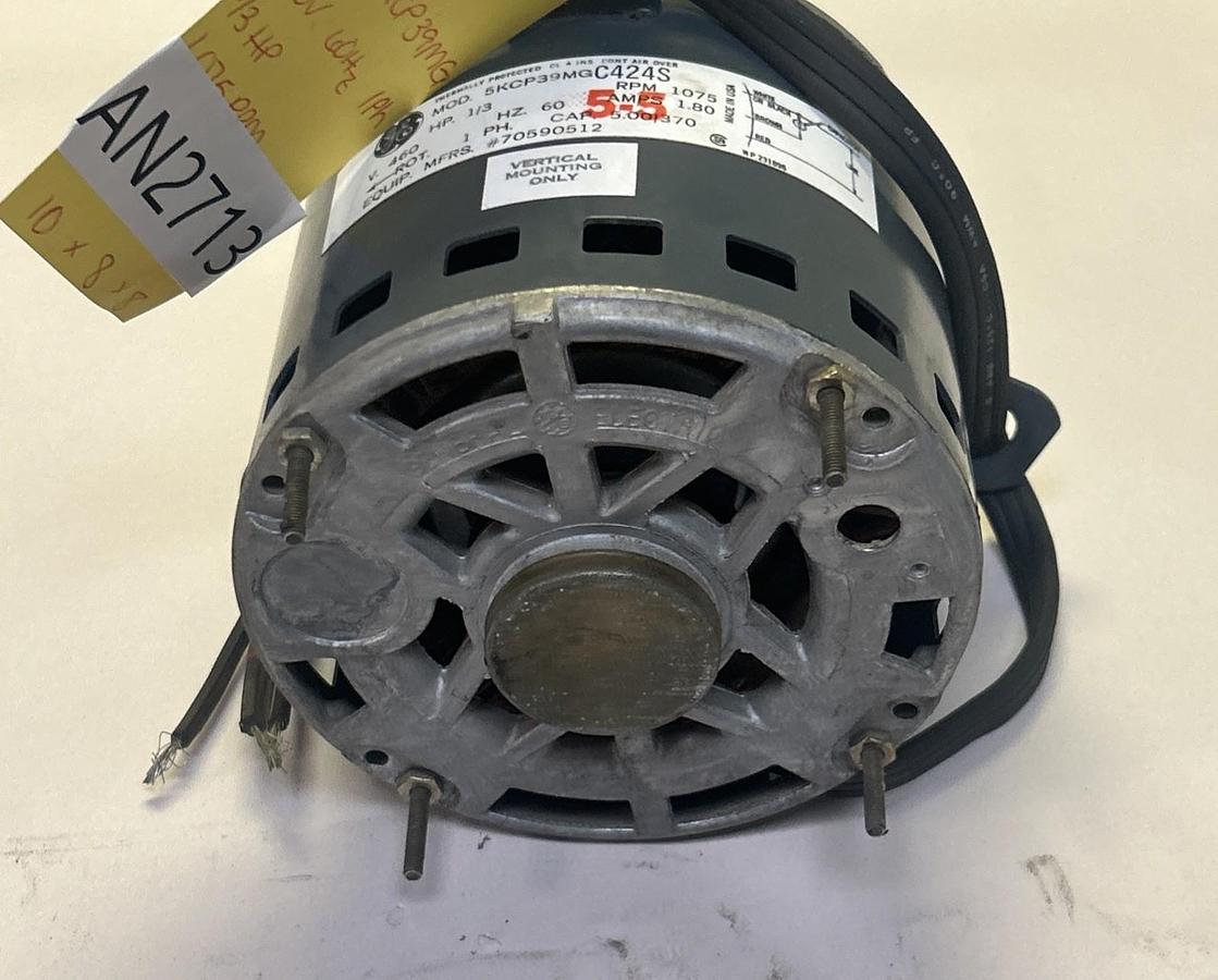Used GE,5KCP39MGC424S,BLOWER MOTOR 1/3HP 460V 1075RPM 1PH