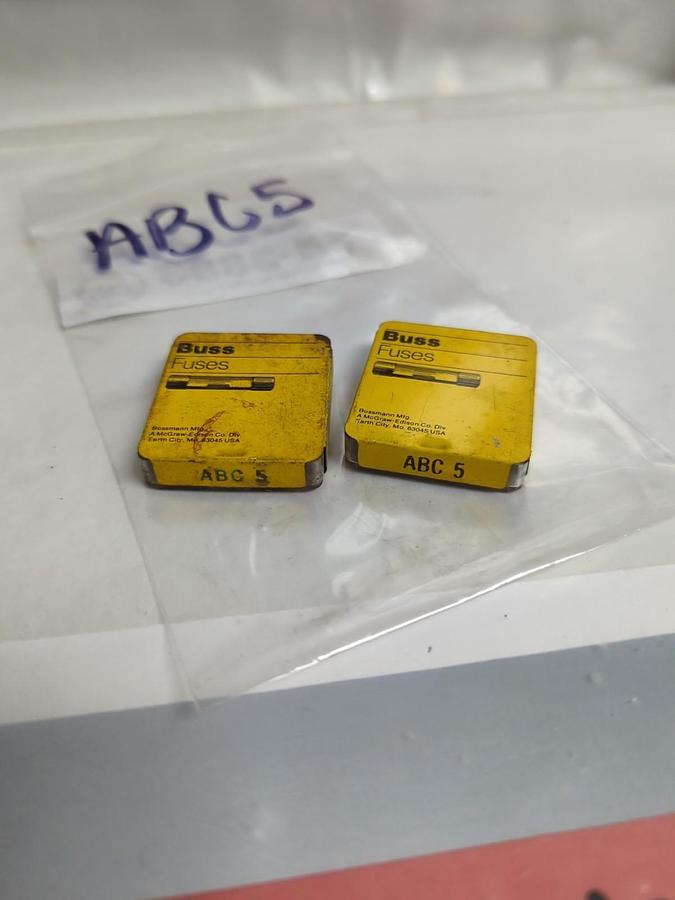 COOPER BUSSMANN,ABC-5,5 AMP FUSE LOT OF 6 NOS