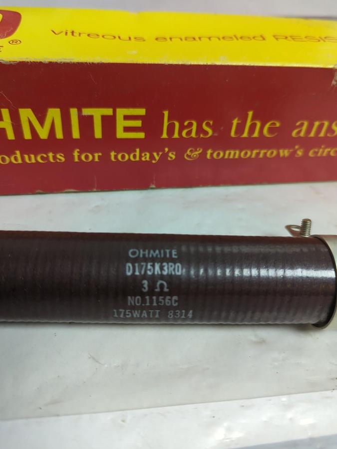 OHMITE,D175K3R0,RESISTOR 175 WATT 3OHMS NOS