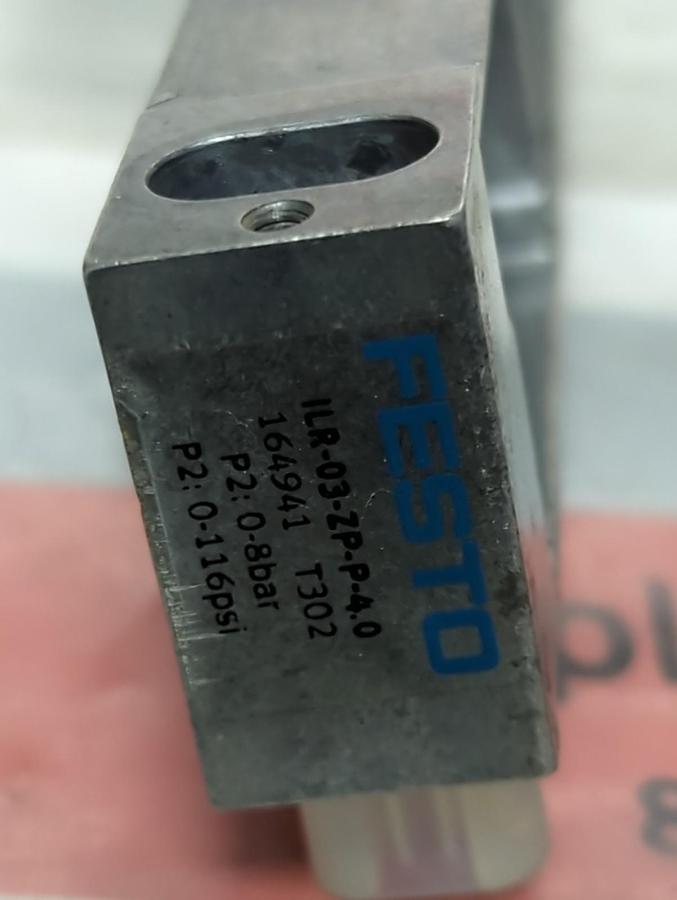 Used FESTO,ILR-03-ZP-P-4.0,PRESSURE REGULATOR 0-8 BAR 0-116 PSI PRE-OWNED