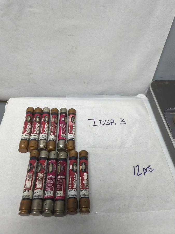 Used LITTELFUSE,IDSR3,INDICATOR 3 AMP FUSE LOT OF 12 PRE-OWNED