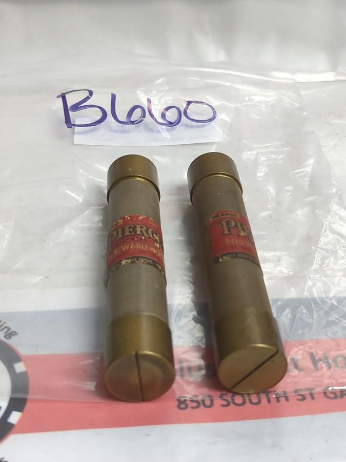 PIERCE,B660,RENEWABLE 60 AMP FUSE LOT OF 2 PRE-OWNED