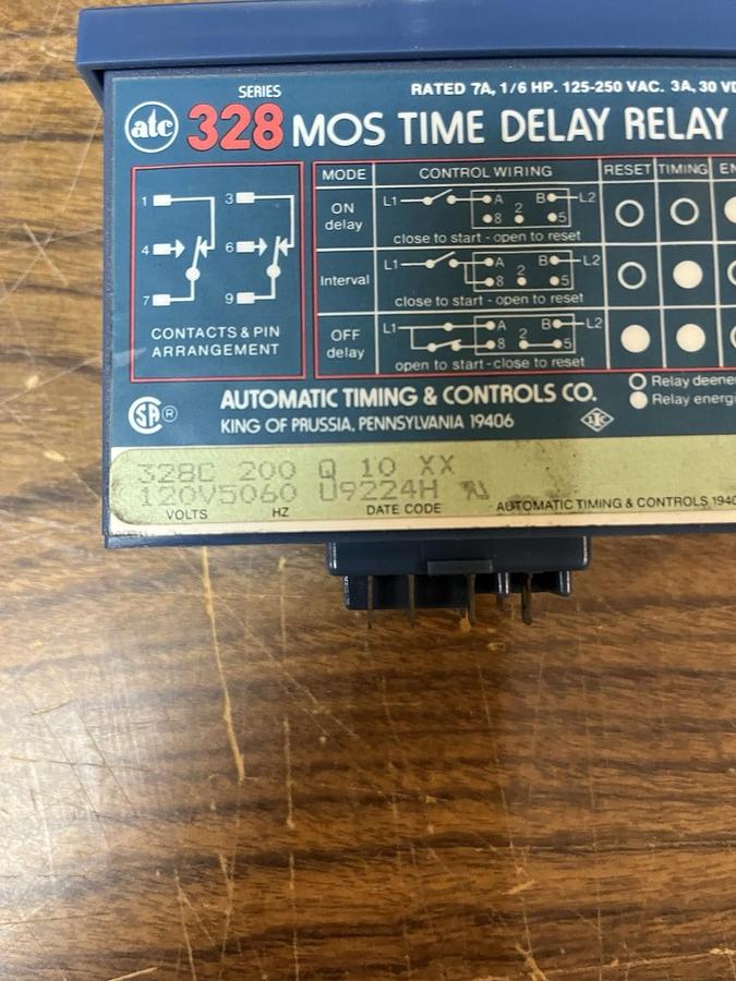 Used ATC,328C-200-Q-10-XX,328 MOS TIME DELAY RELAY