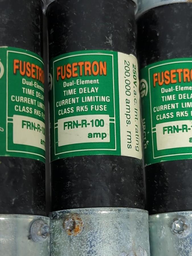 COOPER BUSSMANN,FRN-R-100,FUSETRON 100 AMP FUSE LOT OF 4 NOS