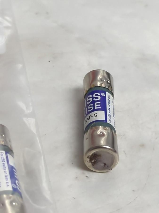 COOPER BUSSMANN,BAF-5,BUSS 5 AMP FUSE LOT OF 9 NOS