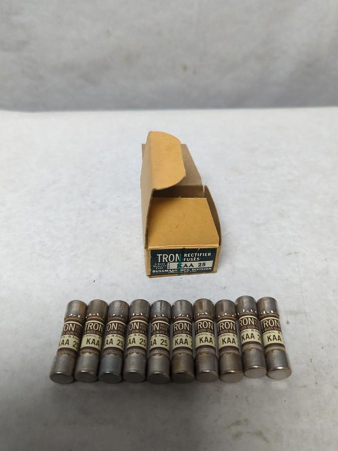 COOPER BUSSMANN,KAA 25,RECTIFIER 25 AMP FUSES BOX OF 10 NOS
