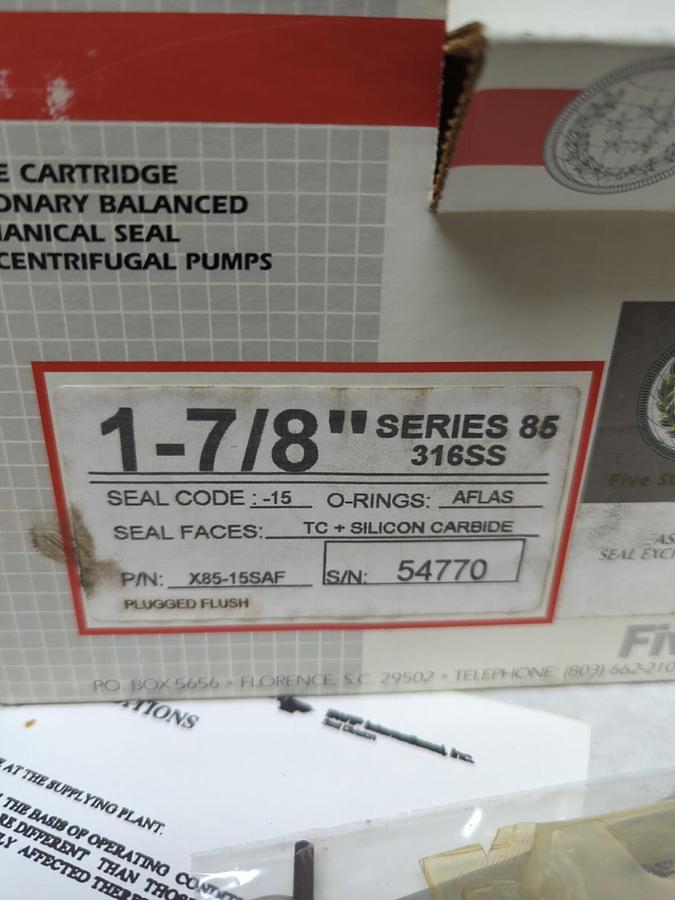 BW/IP INT.,X85-15SAF,SERIES 85 SLURRY SEAL 1-7/8IN MEC SEAL FOR CENTRIFUGAL PUMP
