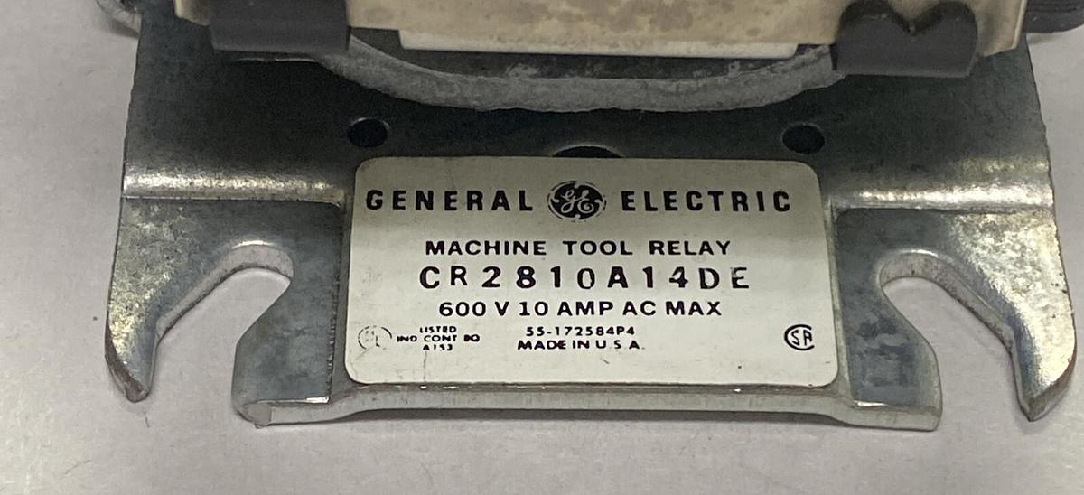 Used GENERAL ELECTRIC,CR2810A14DE2,MACHINE TOOL RELAY 10A 600V NEW