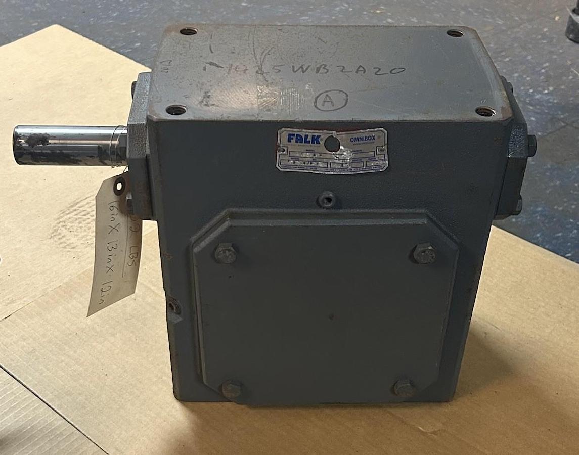 Used FALK,1425WB2A,RIGHT ANGLE WORM GEAR SPEED REDUCER 20:1 RATIO