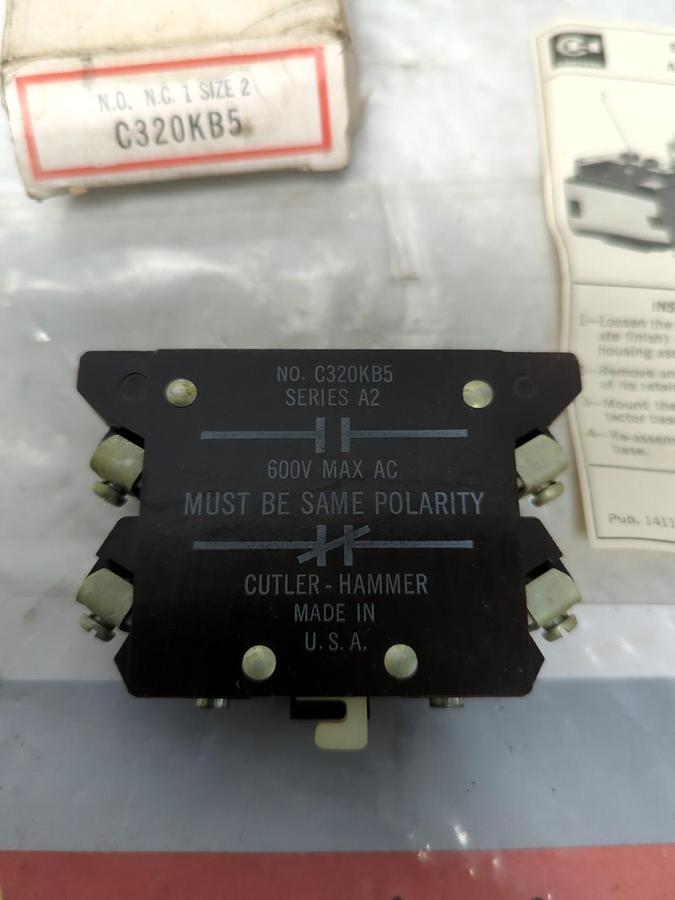 CUTLER HAMMER,C320KB5,AUXILIARY CONTACT NOS