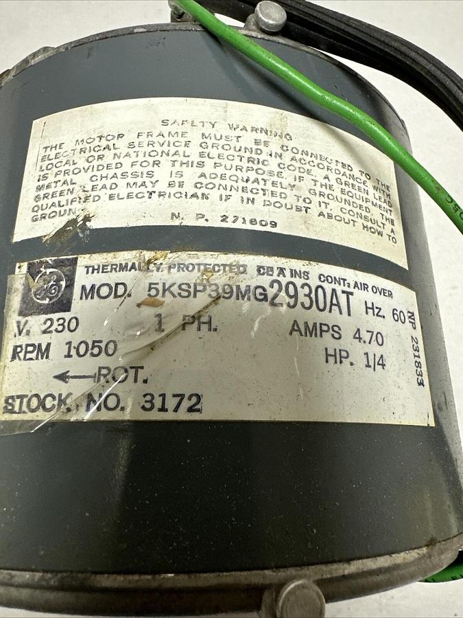 Used GE,5KSP39MG 2930AT,1/4HP 1050RPM 230V Single Phase Blower Motor (G006)